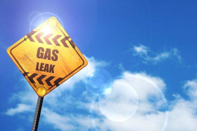 Gas leak sign