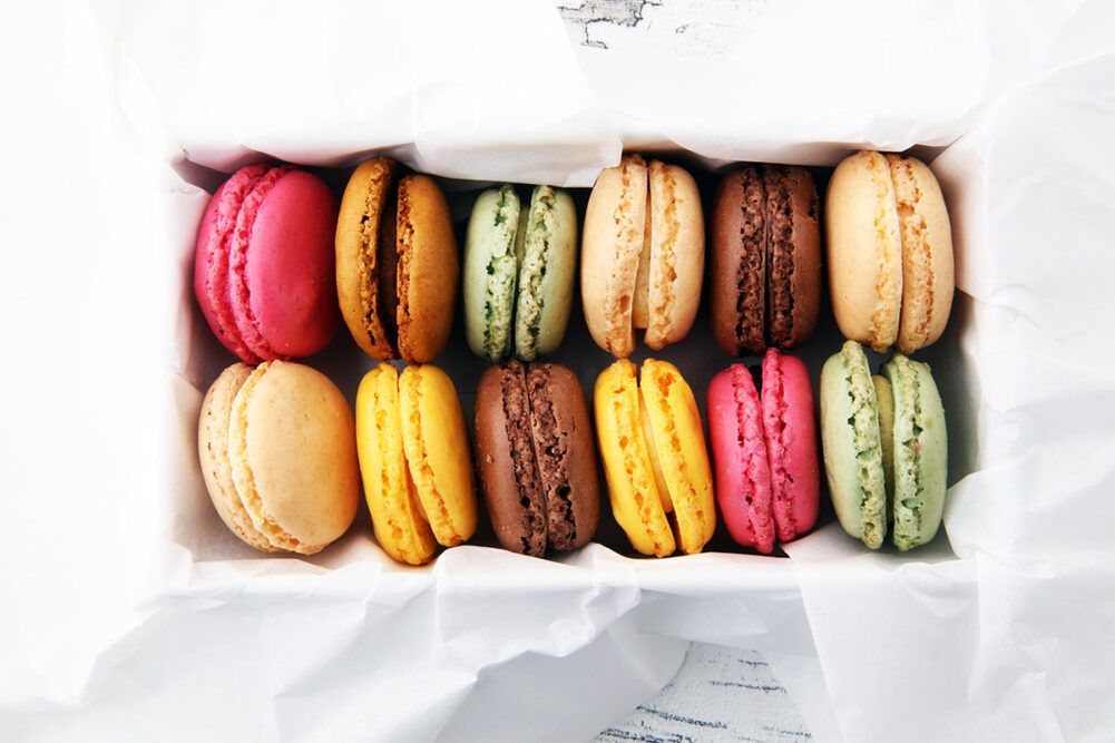 Macarons in box