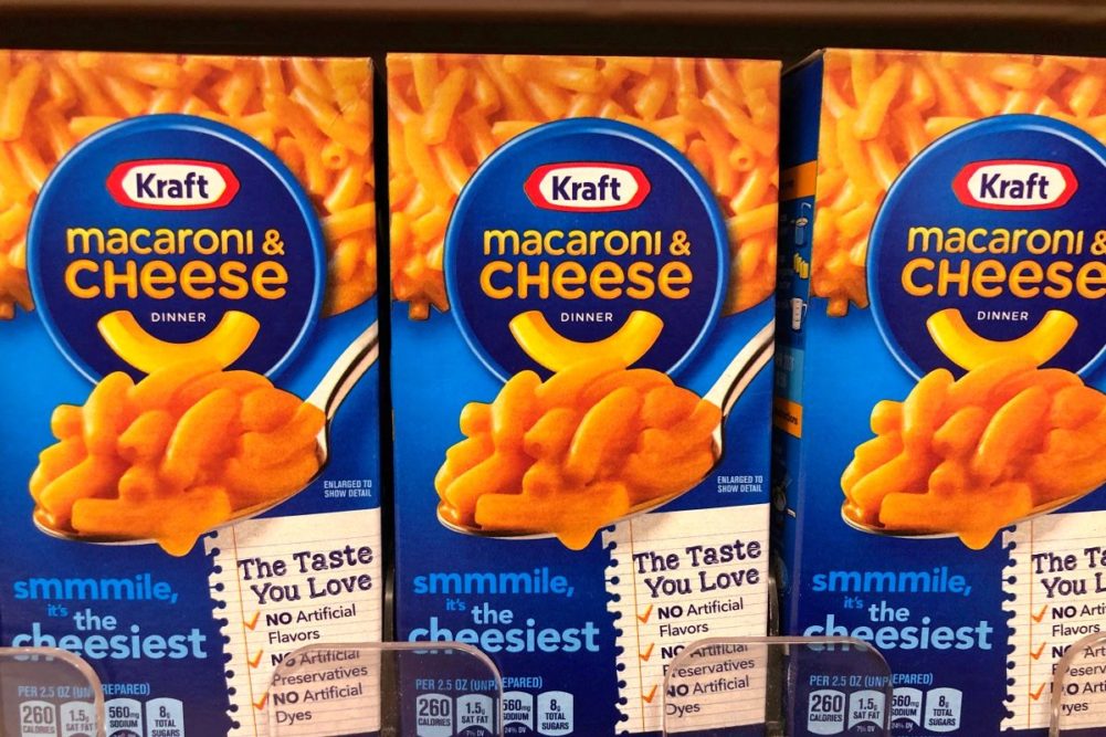 Kraft mac and cheese boxes