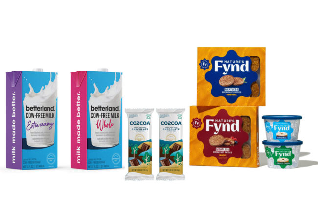 Products from Betterland Cow-Free Milk, Mars, Inc. and Nature’s Fynd
