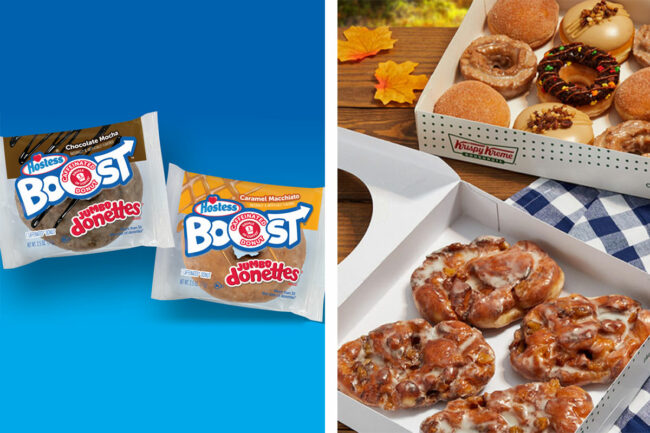 Hostess Boost donuts and Krispy Kreme Fall donuts