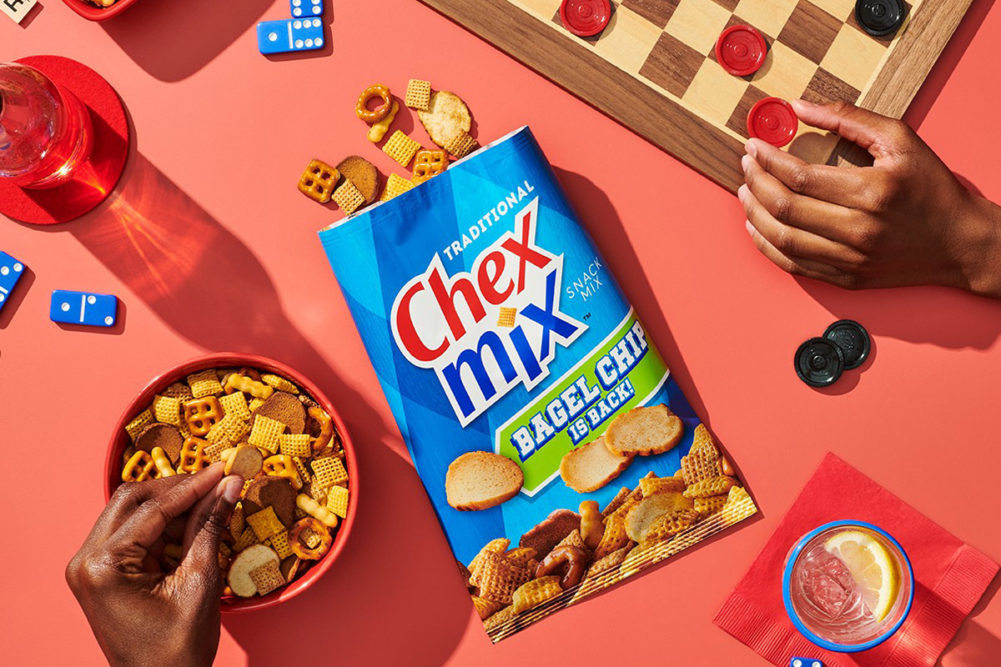Chex Mix bagel chips