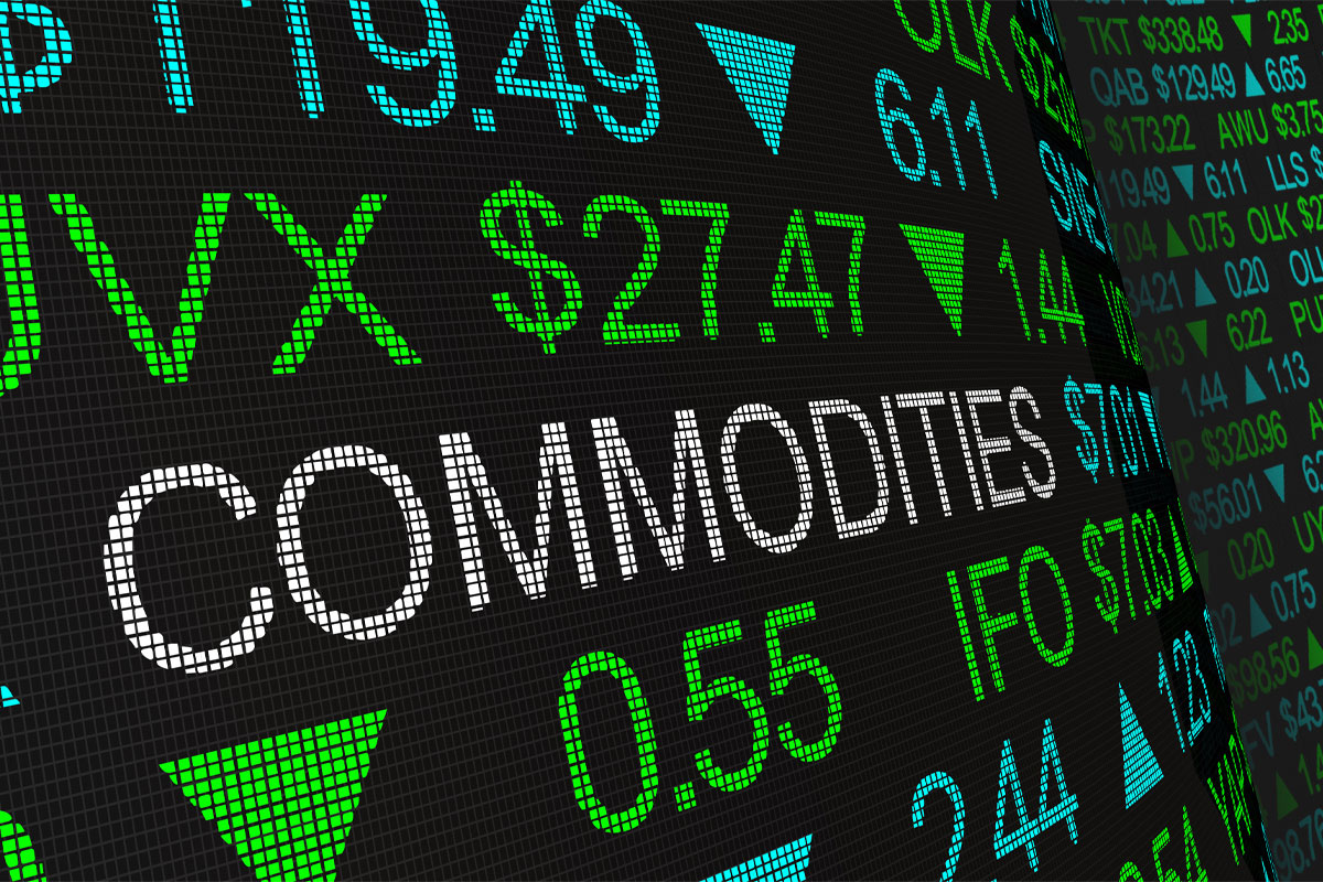Commodities on a trading board