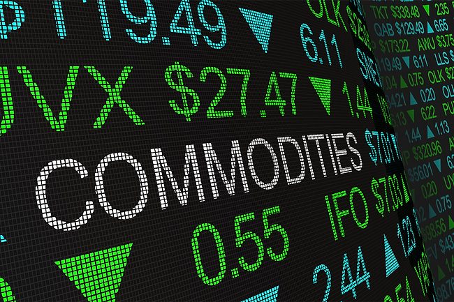 Commodities on a trading board