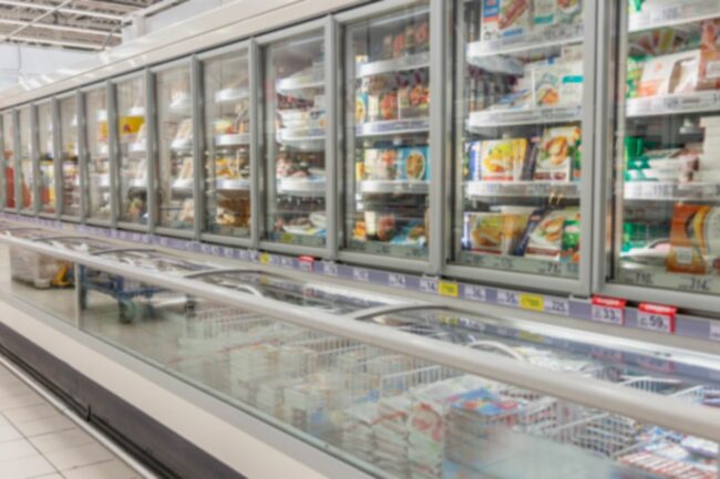 Frozen aisle in a grocery store