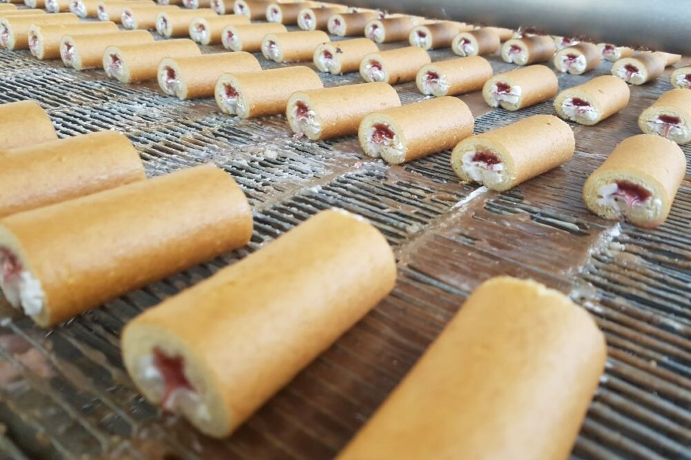 Pastries being filled