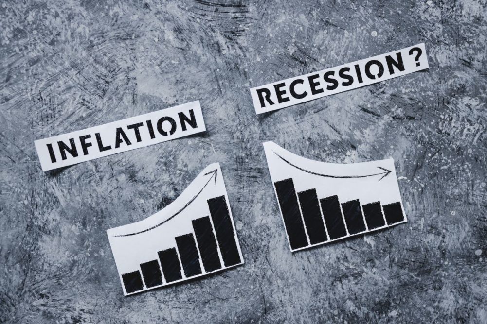 Inflation or recession illustration