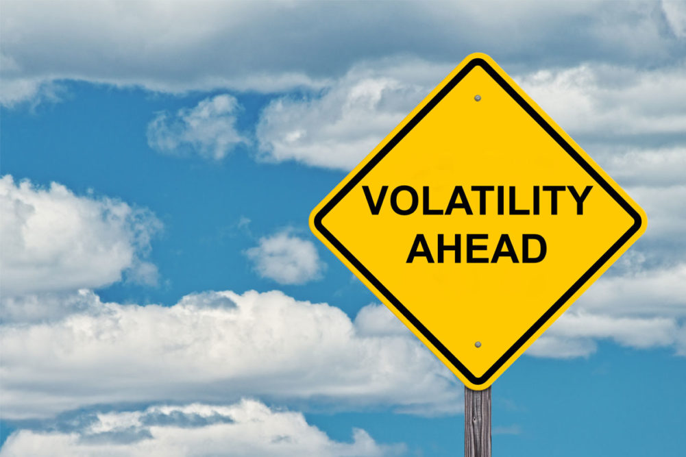 Sign with 'volatility ahead' on it
