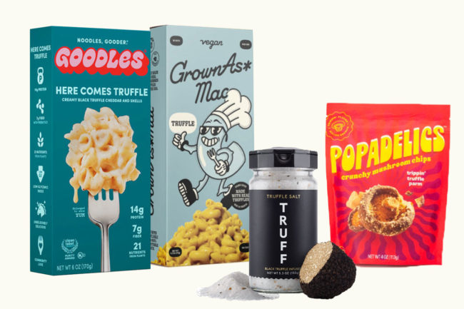 Truffle products from GOODLES, GrownAs* Foods, Truff and Popadelics