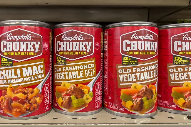 Campbell's chunky soup on shelves
