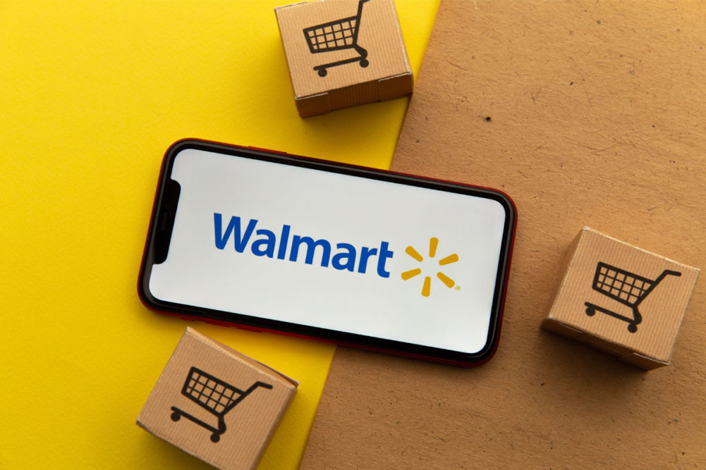 Walmart logo on a phone