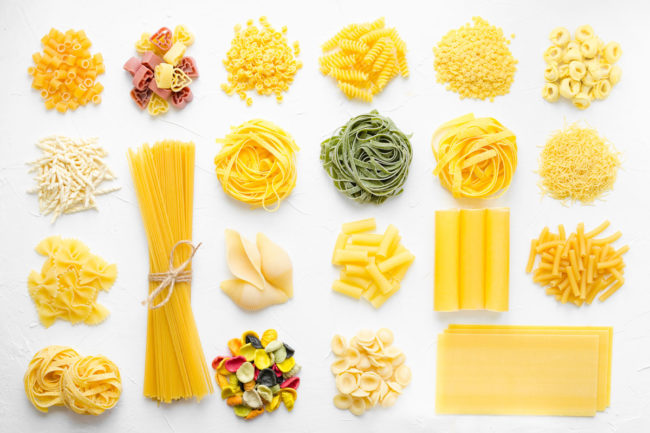 Various pasta shapes