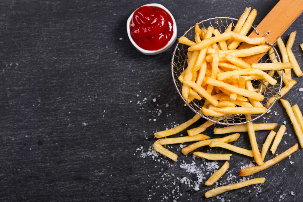 French fries and ketchup