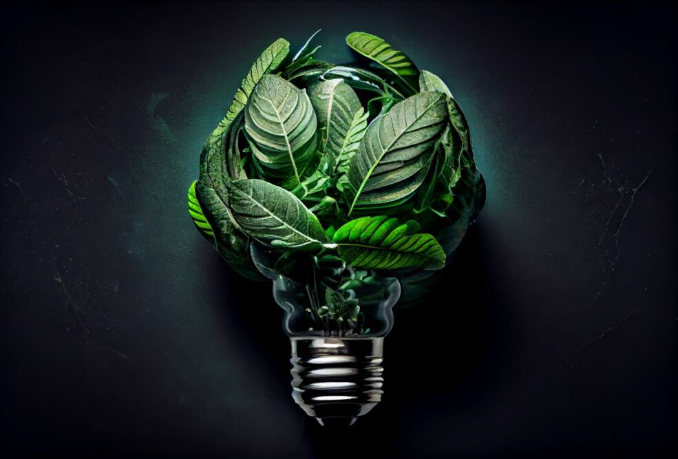 Lightbulbs made from leaves