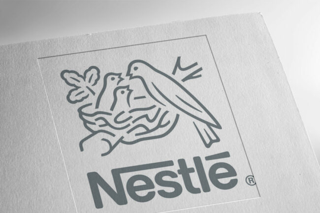 Nestle logo on thick paper