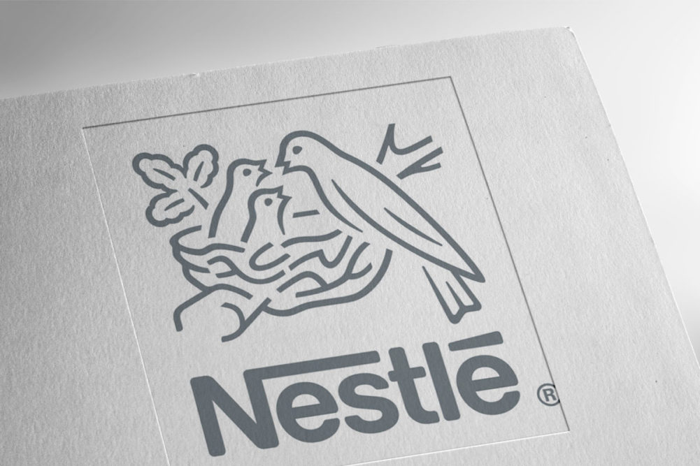 Nestle logo on thick paper