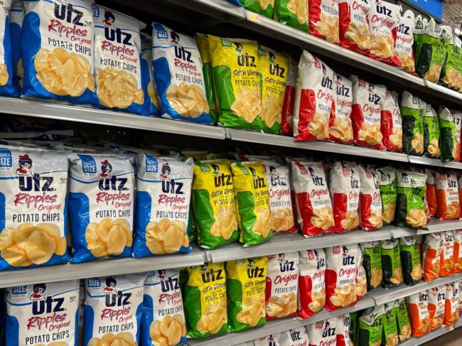 Utz snacks in a grocery store