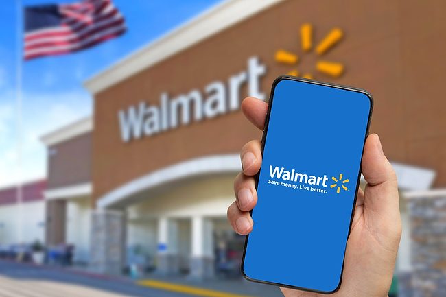 Walmart logo on a smartphone