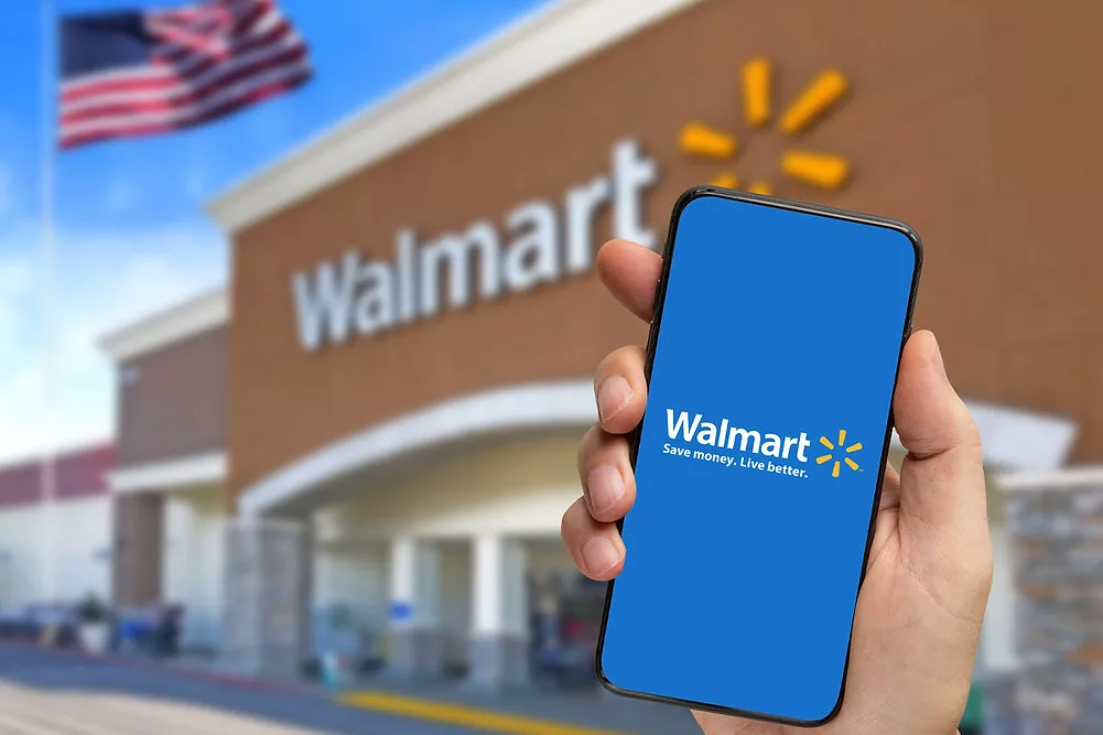 Walmart logo on a smartphone