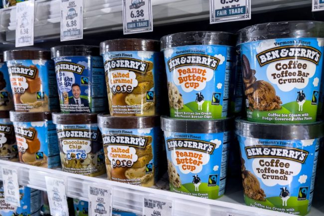 Ben & Jerry's ice cream in the grocery store