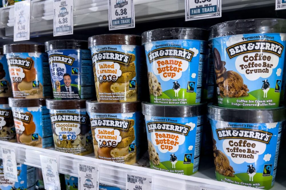 Ben & Jerry's ice cream in the grocery store