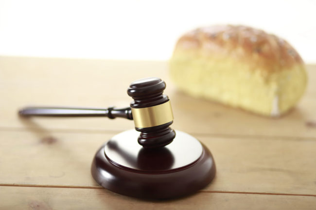 Bread with gavel in front of it