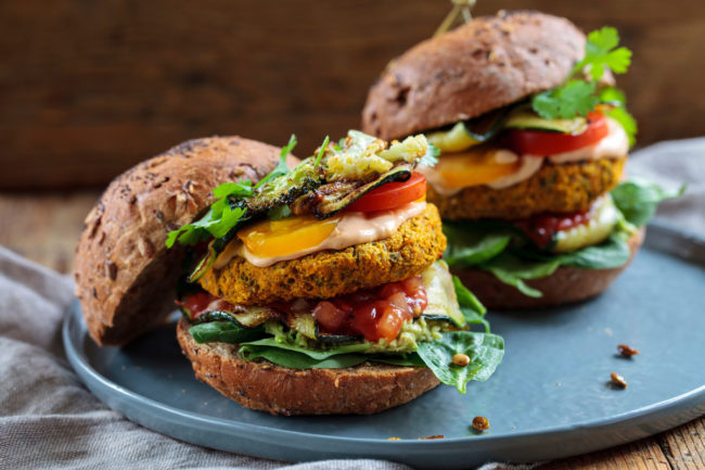 Chickpea and butternut squash burgers