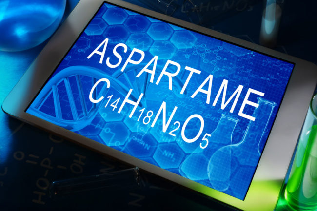 Aspartame on a smart tablet