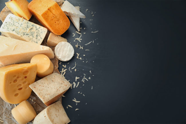 Various kinds of cheese