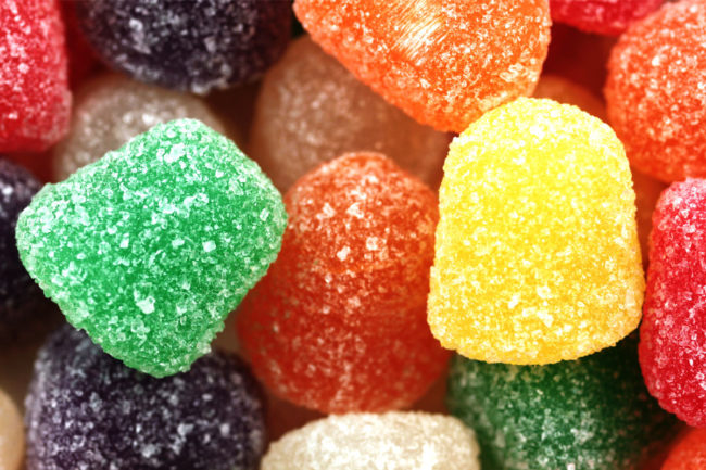 Close-up of candy gummies