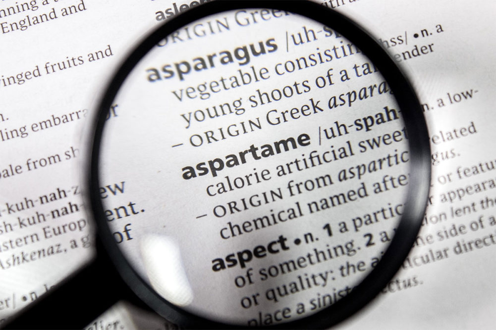 Aspertame in the dictionary