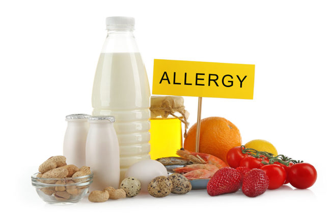 Food with allergy sign