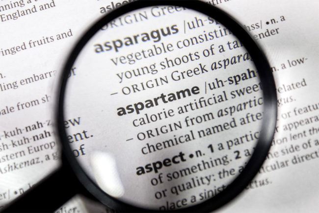 Aspartame in the dictionary