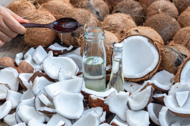 Coconut oil with coconuts