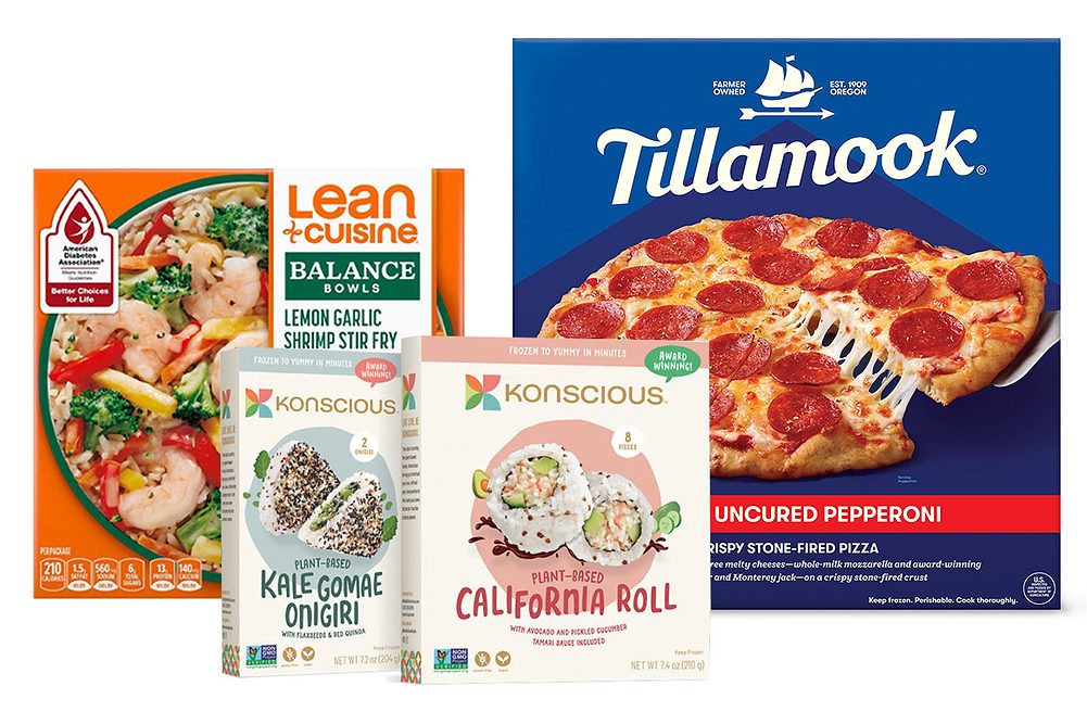 Frozen meals from Lean Cuisine, Konscious Foods and Tillamook County Creamery Association