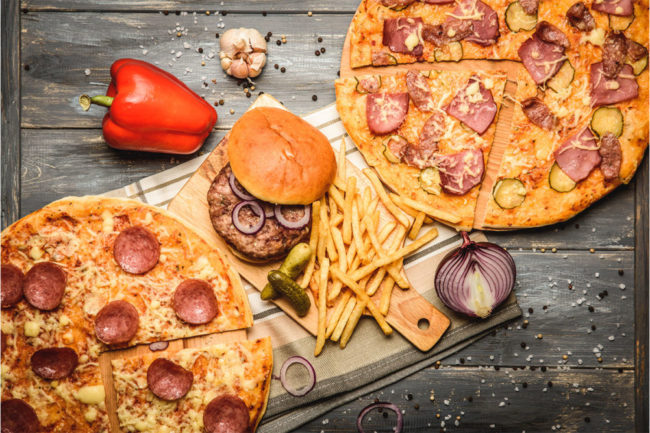 Pizza and burgers