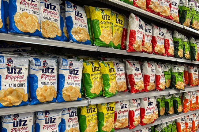 Utz products on shelves