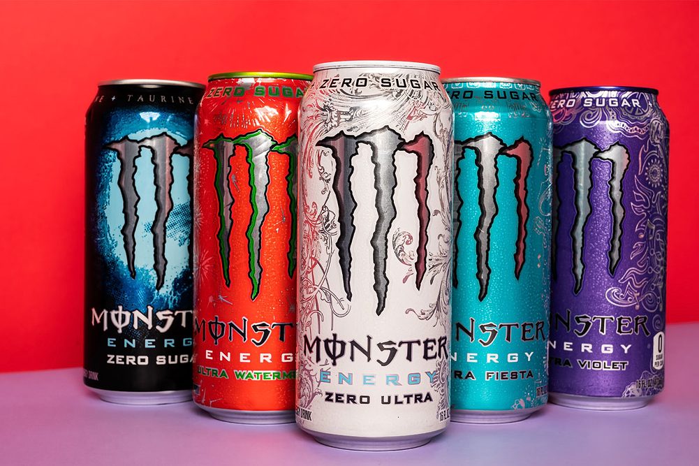 Sugar-free Monster energy drinks