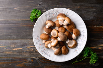 Shiitake mushrooms on a plate