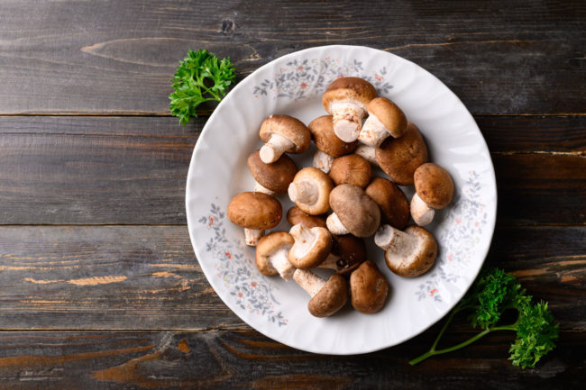 Shiitake mushrooms on a plate