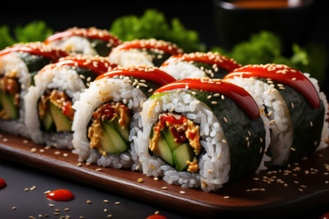 Plant-based sushi rolls
