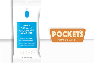 Pocket's Chocolates and Blue Bottle Coffee coated almonds