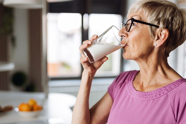 Woman drinking milk