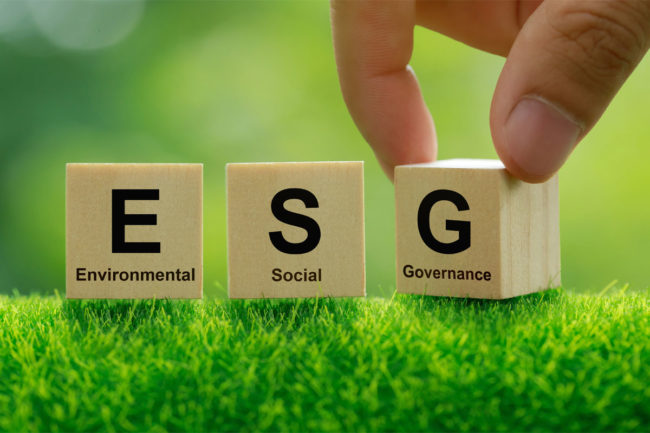ESG on wooden blocks