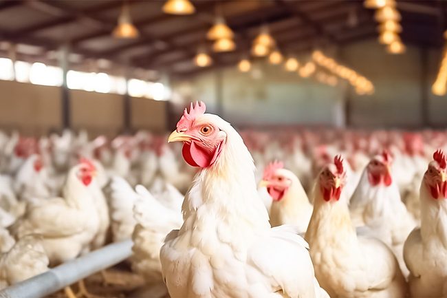 Chickens in a henhouse