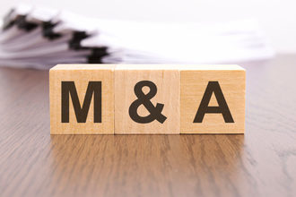 M&A on wooden blocks