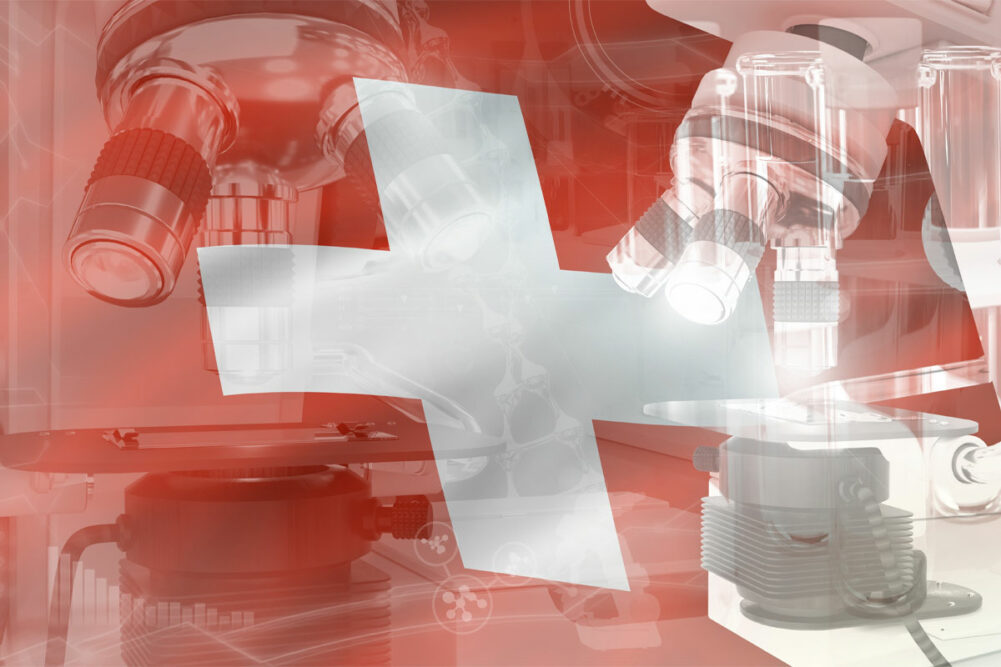 Microscopes on the Swiss flag