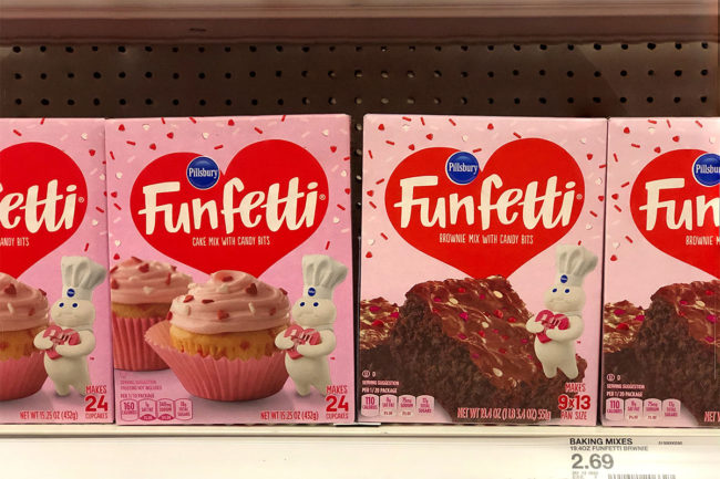 Valentine's Day Funfetti box mixes