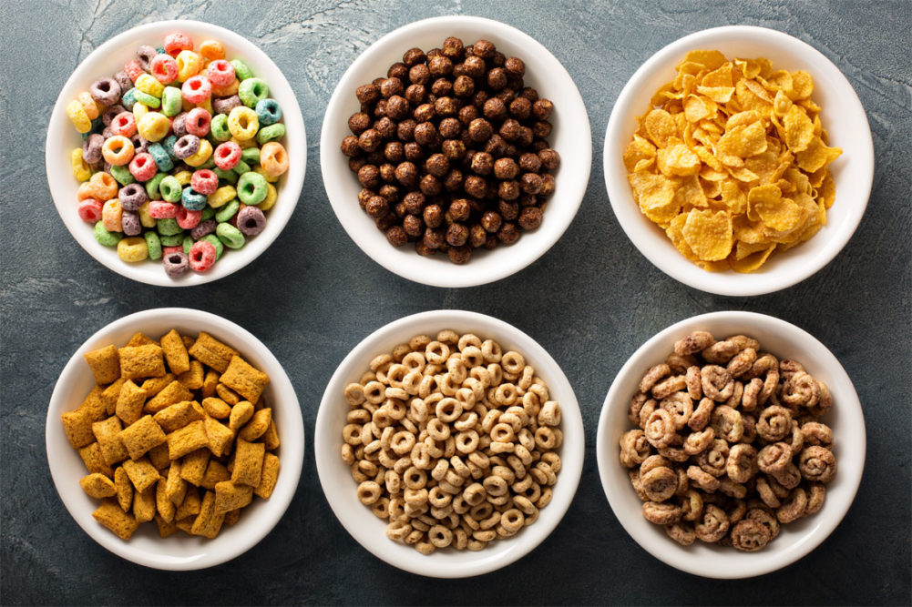 Different kinds of cereals