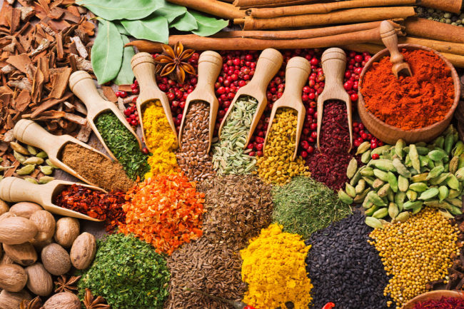 Various kinds of spices